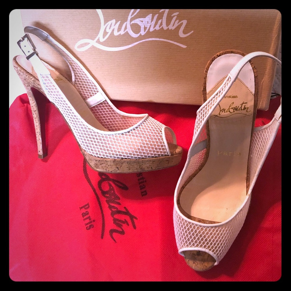Authentic Christian Louboutin Mesh Peep Toes💖